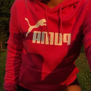 Pink Puma hoodie , Size Small